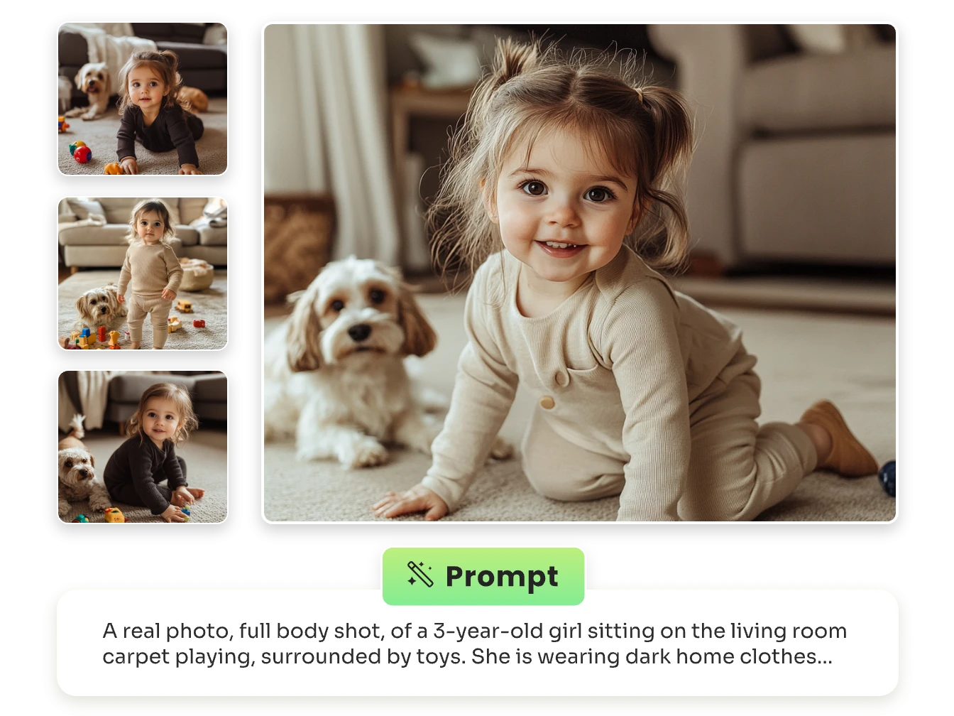 four cute ai baby images made in aiease human generator from prompt