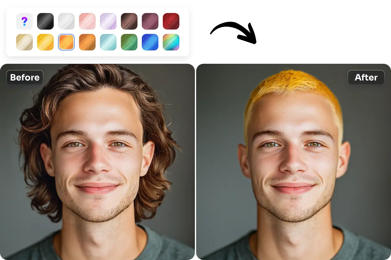 personnaliser la coiffure et la couleur en utilisant AI Ease