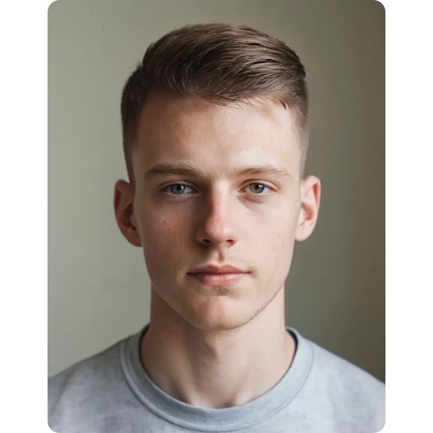 Coiffure masculine en coupe courte