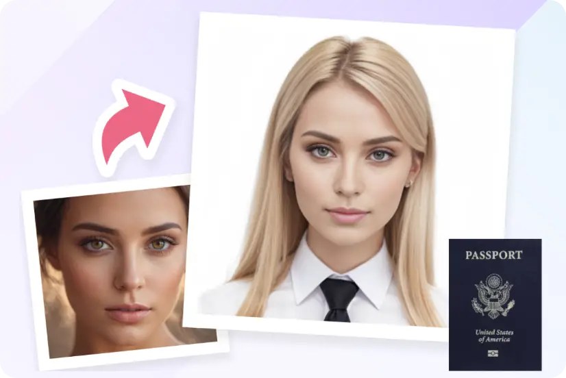 ein weibliches Passfoto in ai easy erstellen