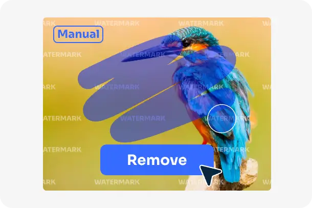 perfeccionar la eliminación manual de la marca de agua borrando los restos no detectados en AI Ease