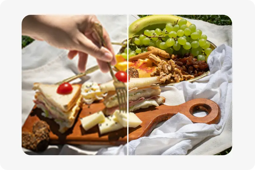 afinar una foto de alimentos