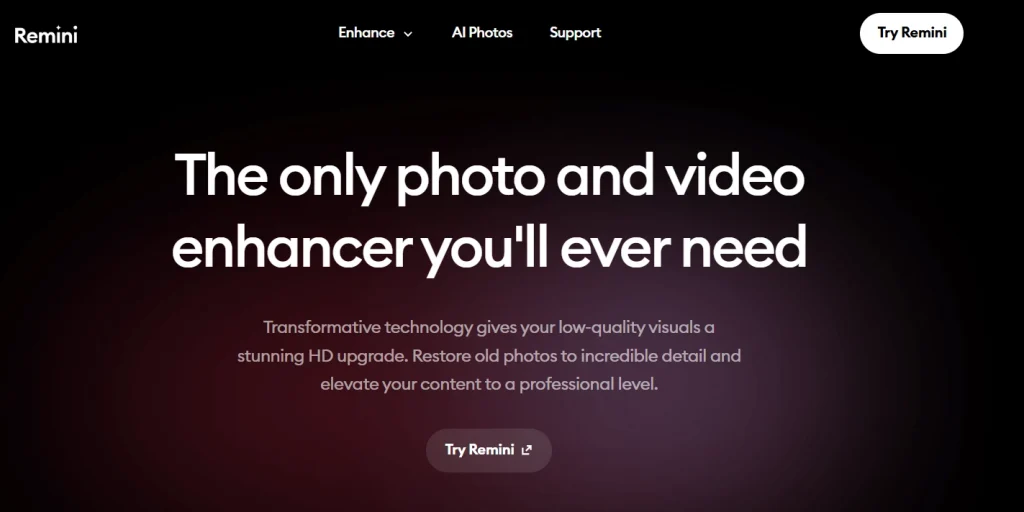 remini ai image editor tool
