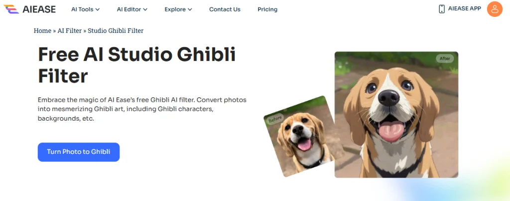 schnittstelle der besten studio ghibli ai filter ai esae