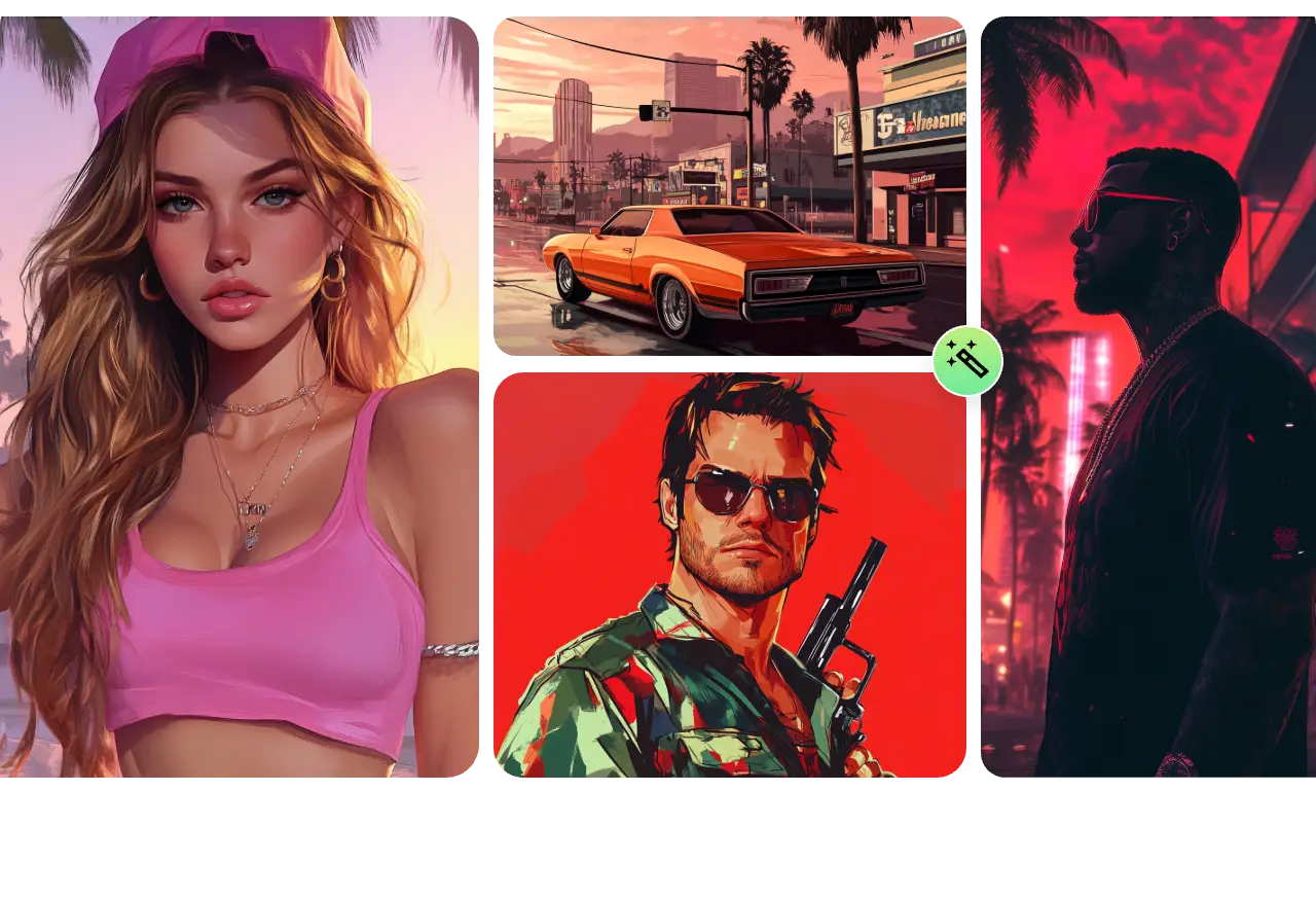 4 gta photos created by ai ease gta ai generator