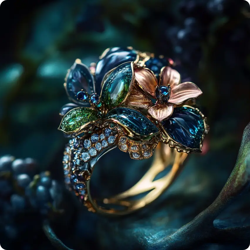 a ring generated with aiease jewelry creator