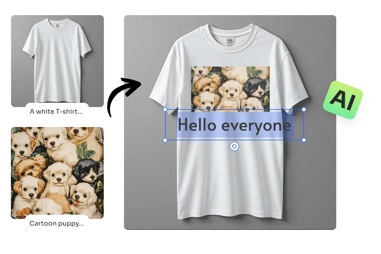 add caption and image to shirt
