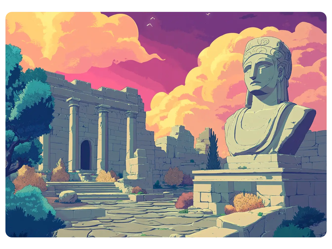 AI statue creations in cartoon and game