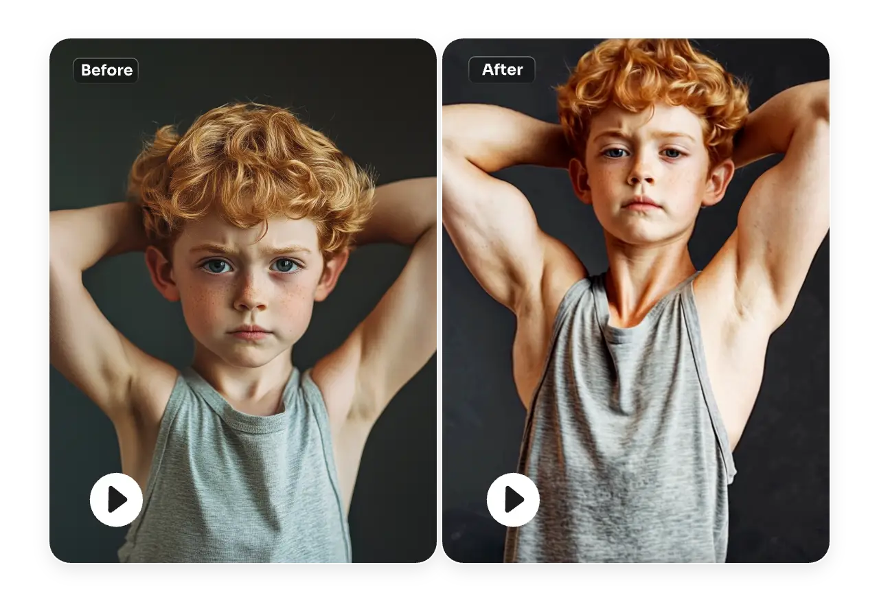 por ai muscle growth video generator criado rapaz com músculos bicipitais