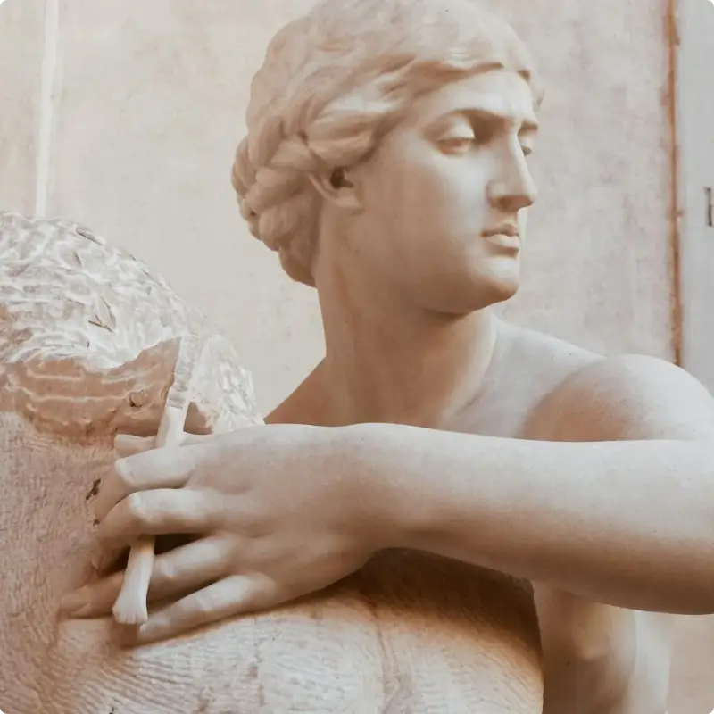 an artist statue