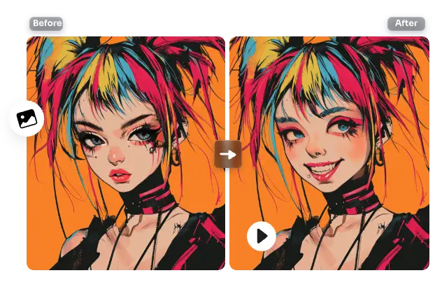animer une image animée féminine en vidéo dynamique dans AI Ease