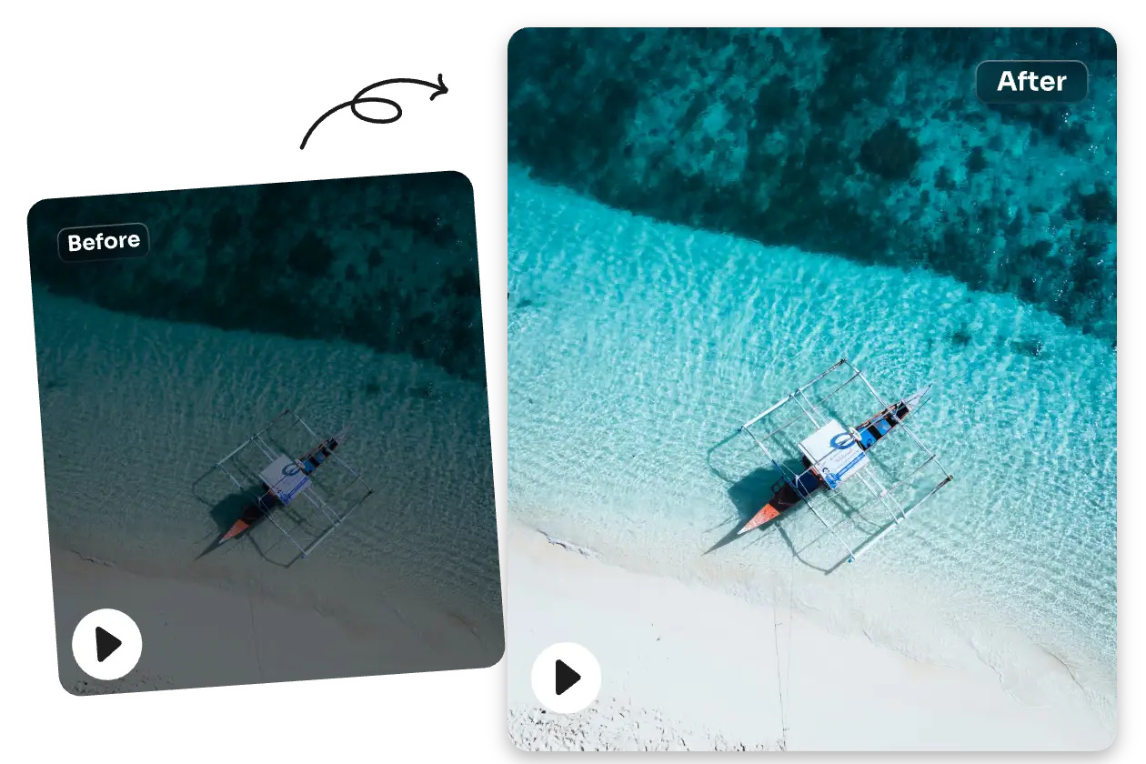 brighten video with one click in ai ease