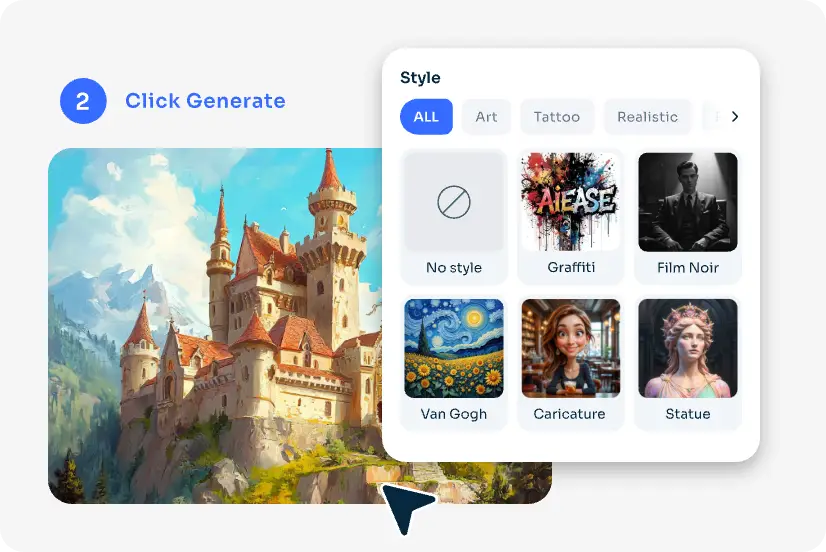 choose cartoon style for the generated image