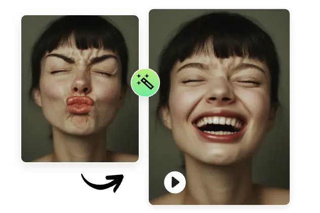 convertir imagen de rostro femenino en vídeo con la herramienta gratuita de conversión de imagen a vídeo de AI Ease
