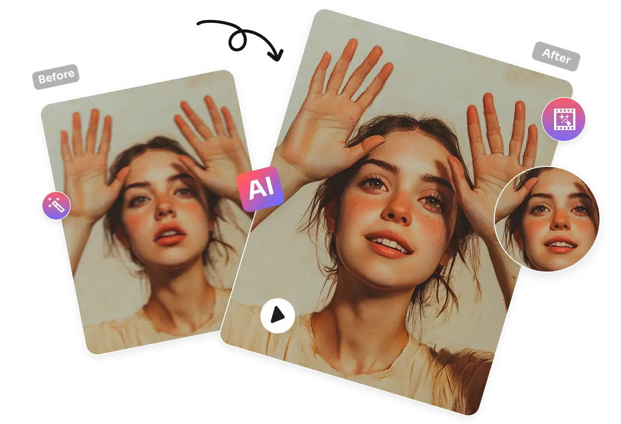 edit a girl video in aiease ai video editor with superior detail with ai and video effect icons