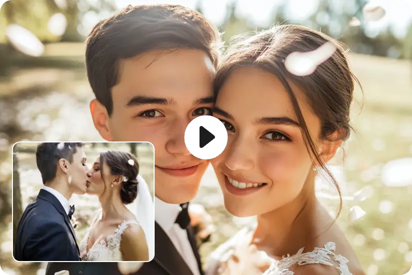 Generieren Sie ein Kussvideo für Braut und Bräutigam in AI Ease