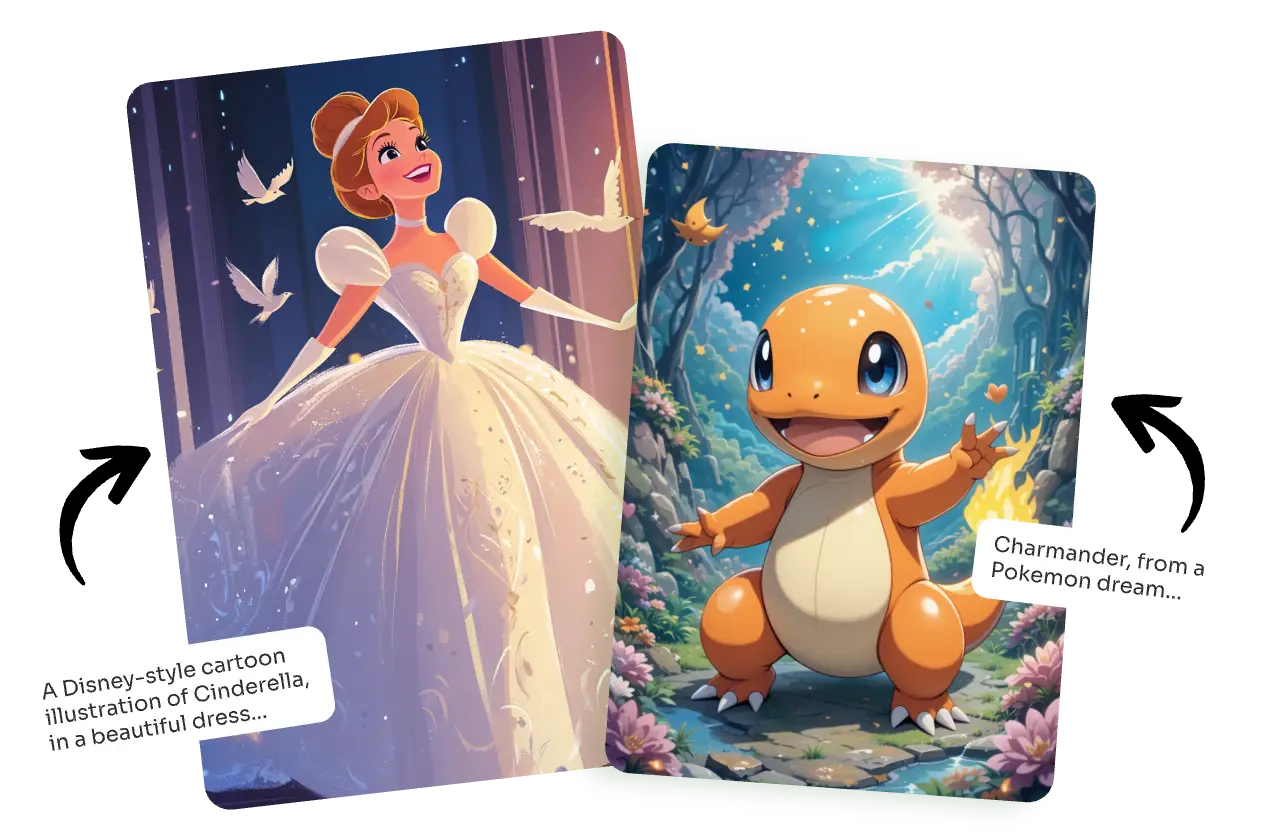 generate classic disney princess and a pokemon seaturtle images from text