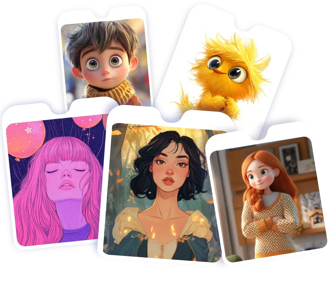 generate five cartoon character images for free with ai ease random cartoon character generator