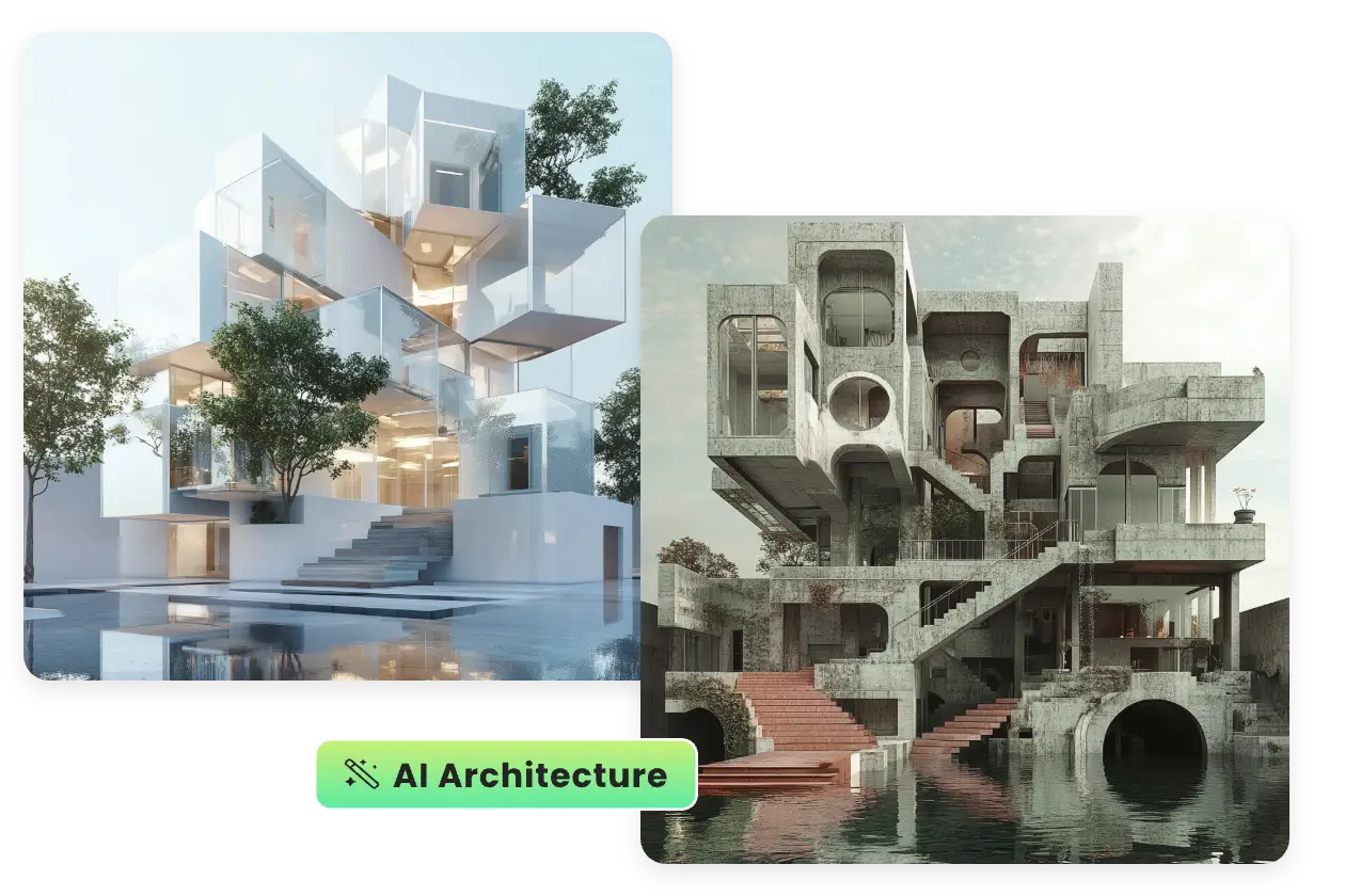2つの建築イメージをaiで簡単に生成 無料ai建築ジェネレーター