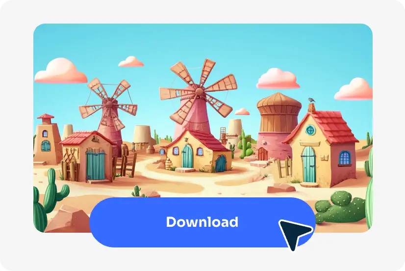get a cartoon style game scenario and download