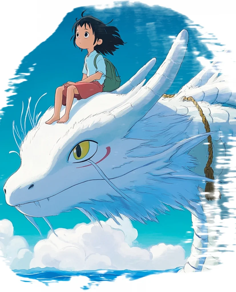studio ghibli tattoo ideas-Chihiro and Haku the Dragon