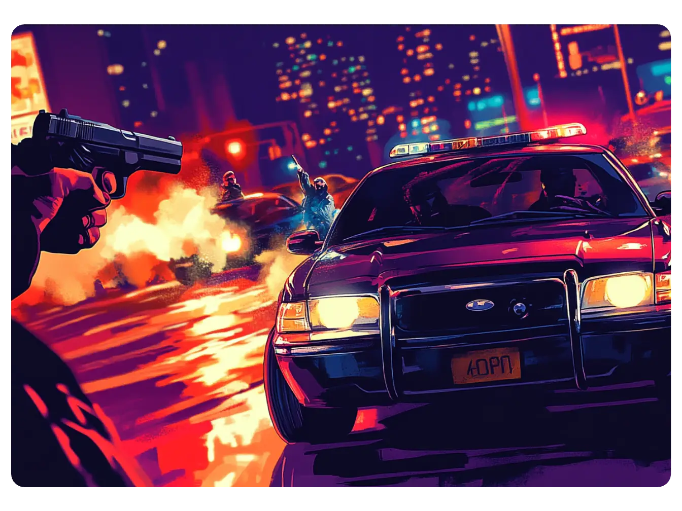thrilling action scenes created by gta ai generator