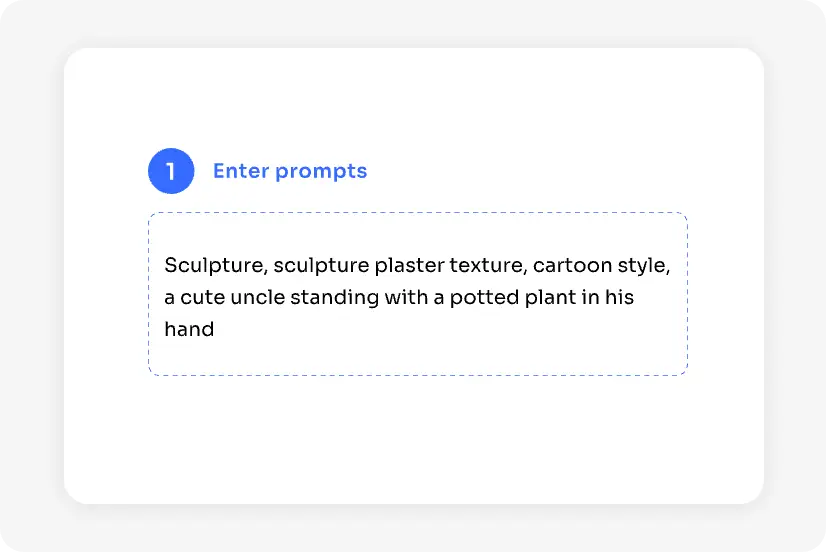 type your prompt to create an AI sculpture from text