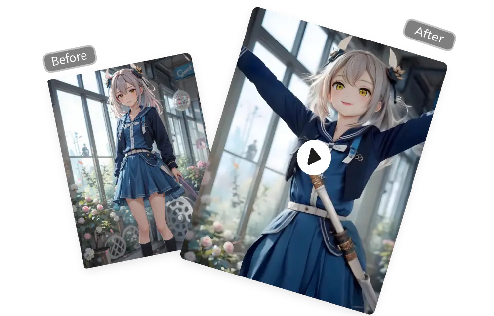 sube una imagen fija de una chica anime y hazla bailar en segundos con ai ease ai dance video generator