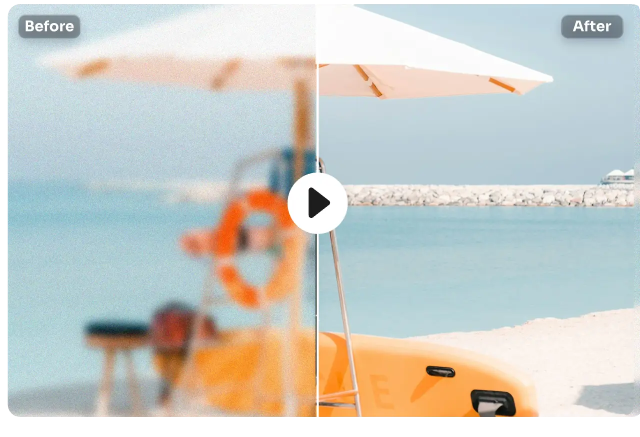 Melhore a qualidade do vídeo de praia para qualidade HD com o upscaler de vídeo AI Ease online