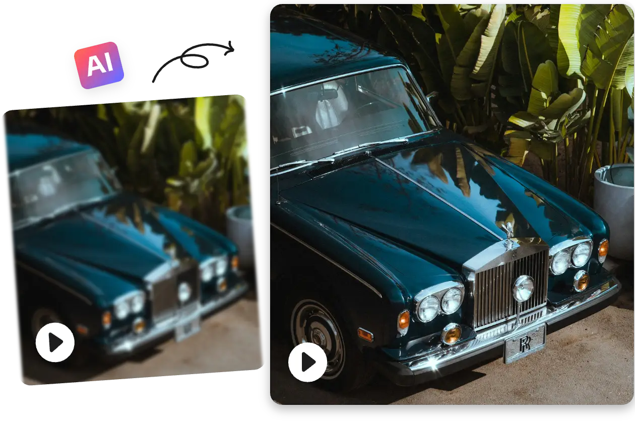 upscale car video for crisp video resolution in AI Ease for free
