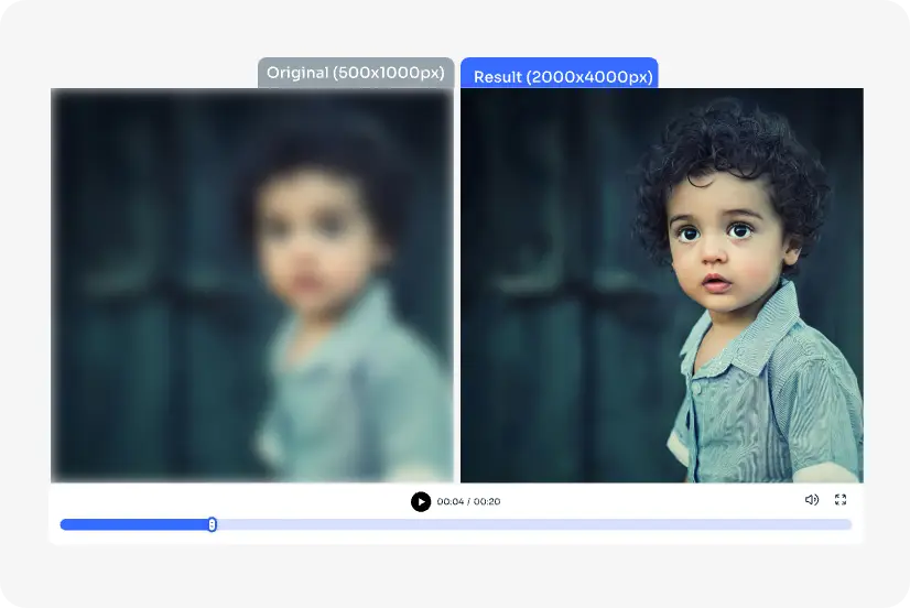 upscale video in AI Ease