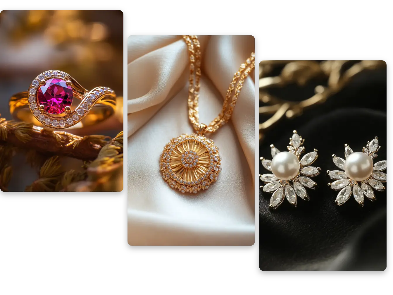 use aiease ai jewelry generator to create ring necklace and earrings