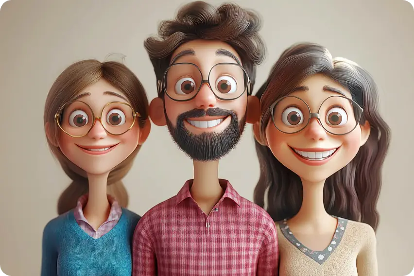 a 3d ai family photo make by ai ease family photo maker