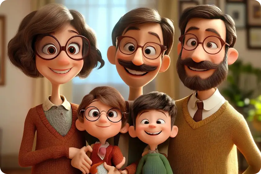 ai 3d family photos make by ai ease family photo generator
