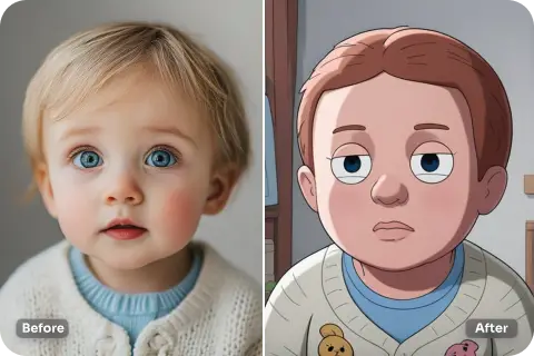 a cute baby in family guy style