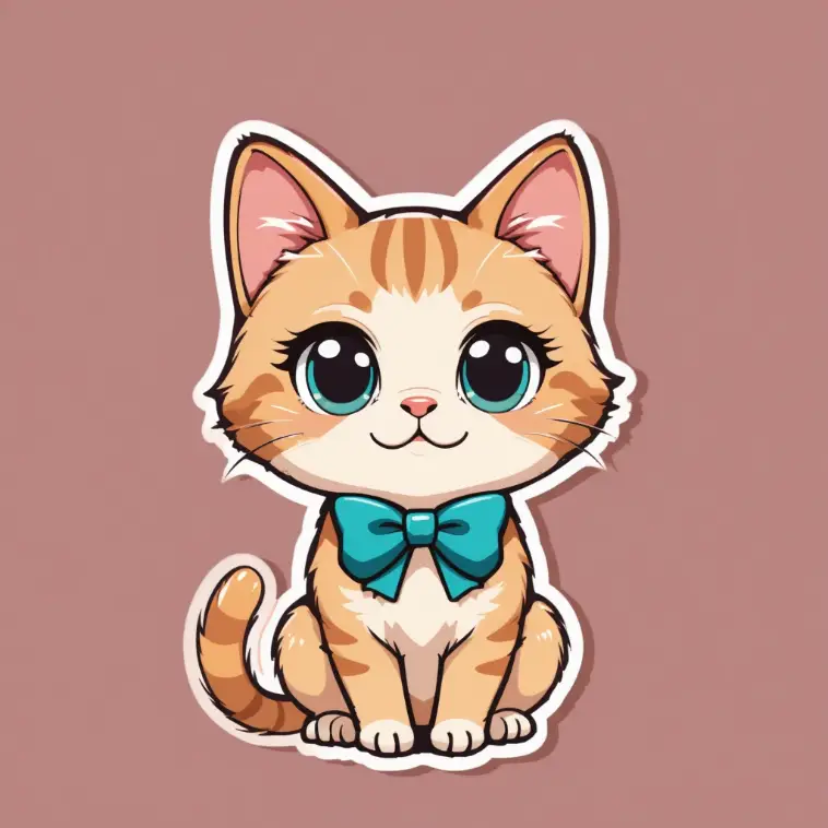 un autocollant de chat mignon fait dans aiease ai sticker generator
