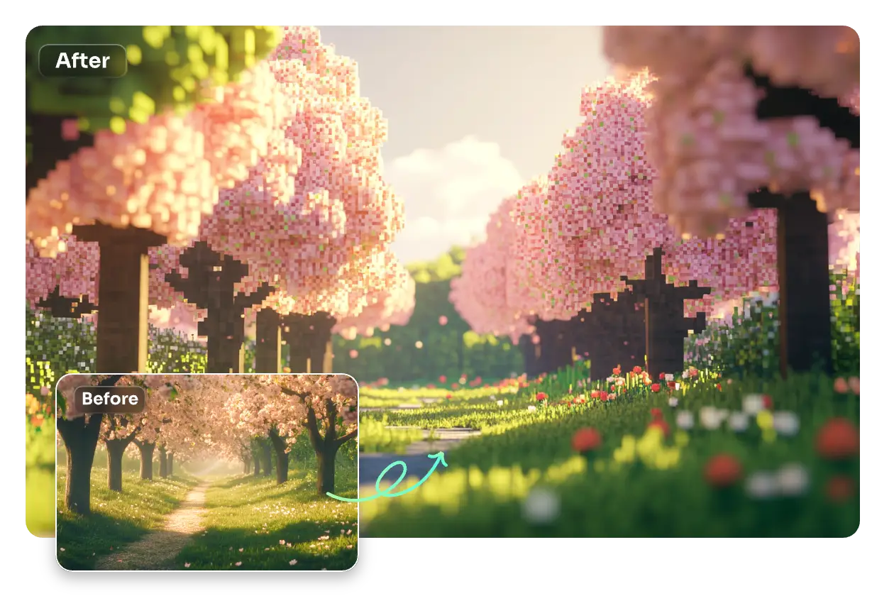 a landscape generated by ai ease minecraft ai fliter