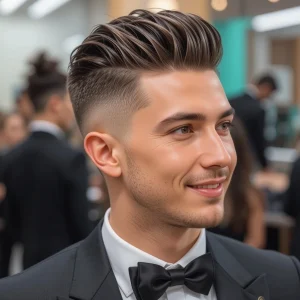 a male with balanced mid fade for prom