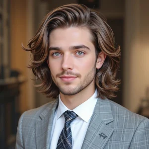 a male with defined waves hairstyle for prom