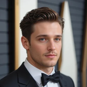 a man with the old money curtains prom hairstyle