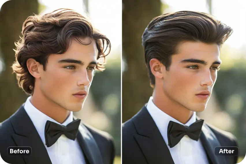 a mature male hair style with ai ease