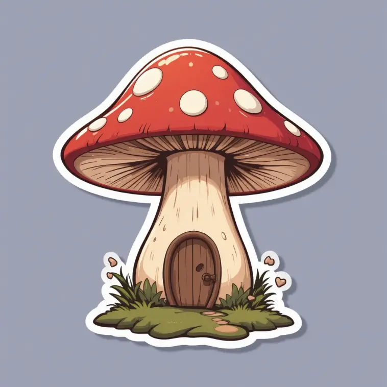 un champignon autocollant maison fait dans aiease ai sticker generator