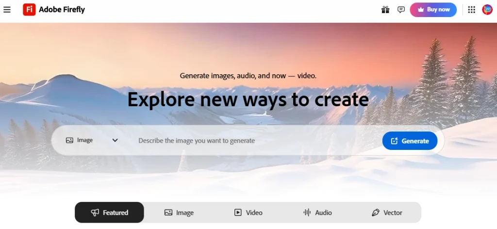 a screenshot of adobe firefly photo maker website interface