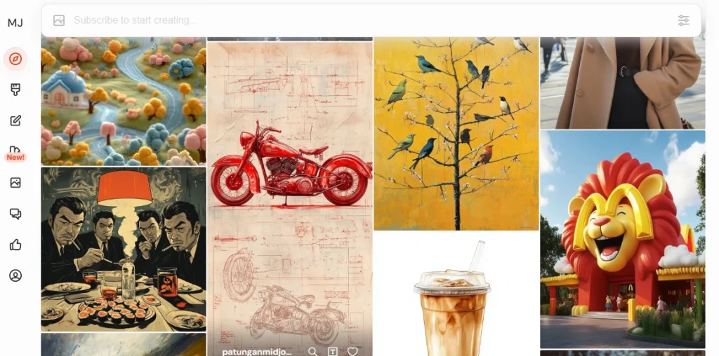 a screenshot of midjourney image generator