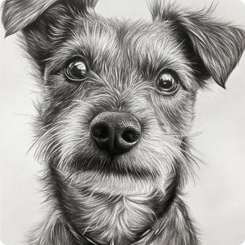 un croquis d'un chien généré par ai ease