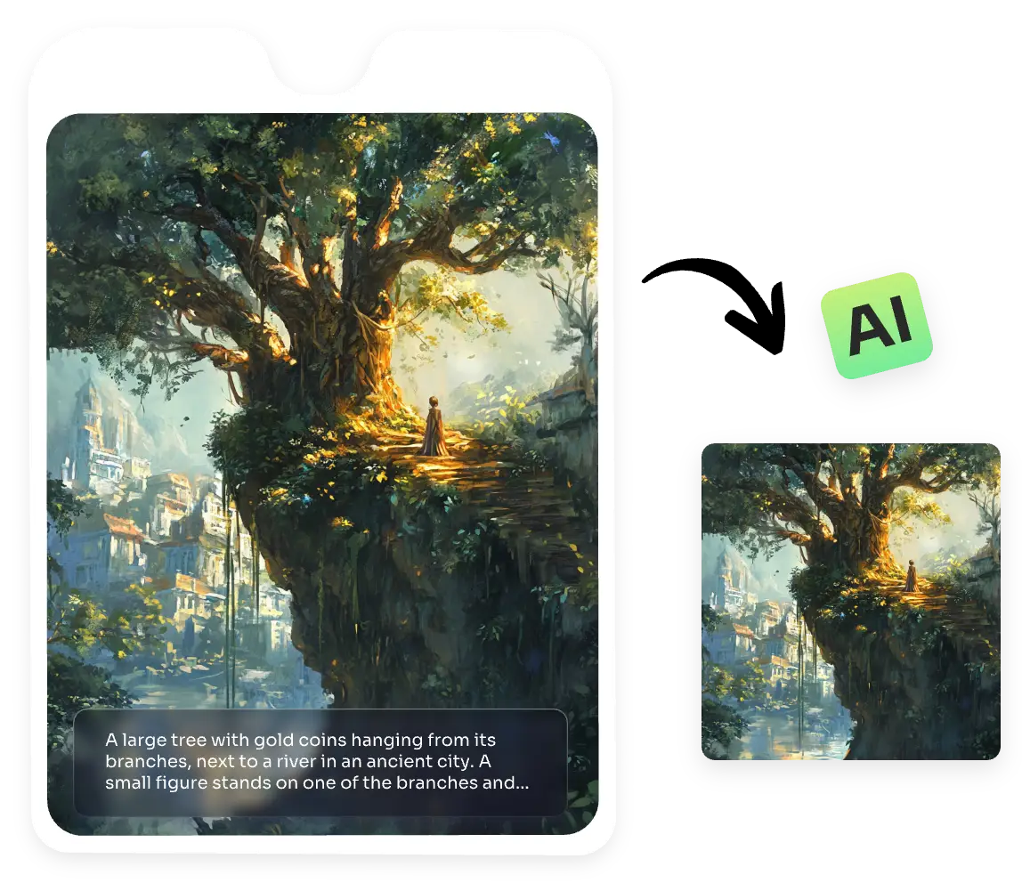 a tree transformed from text to ai concept art image with aiease
