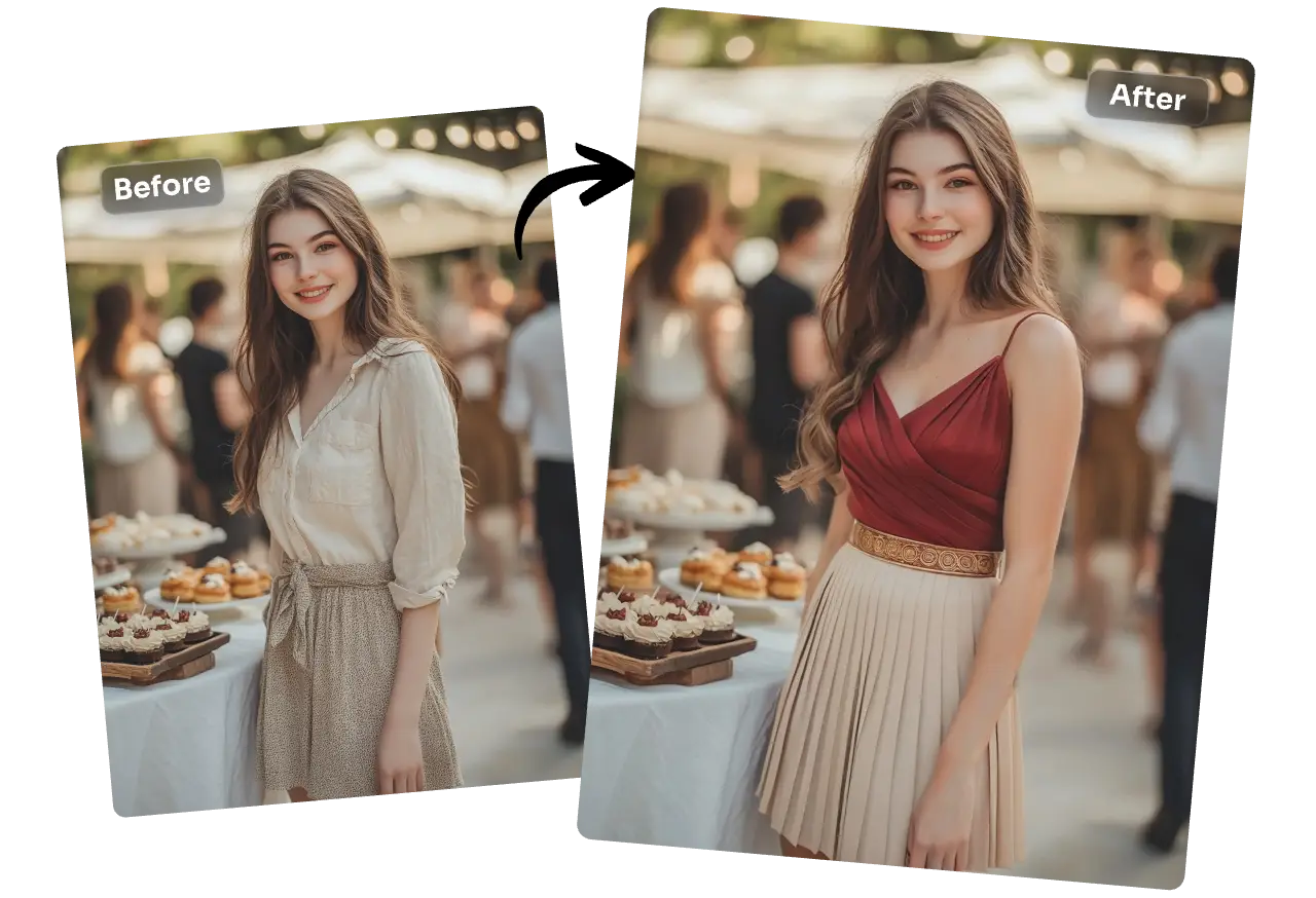 uma mulher experimenta virtualmente um vestido de baile de finalistas com ai
