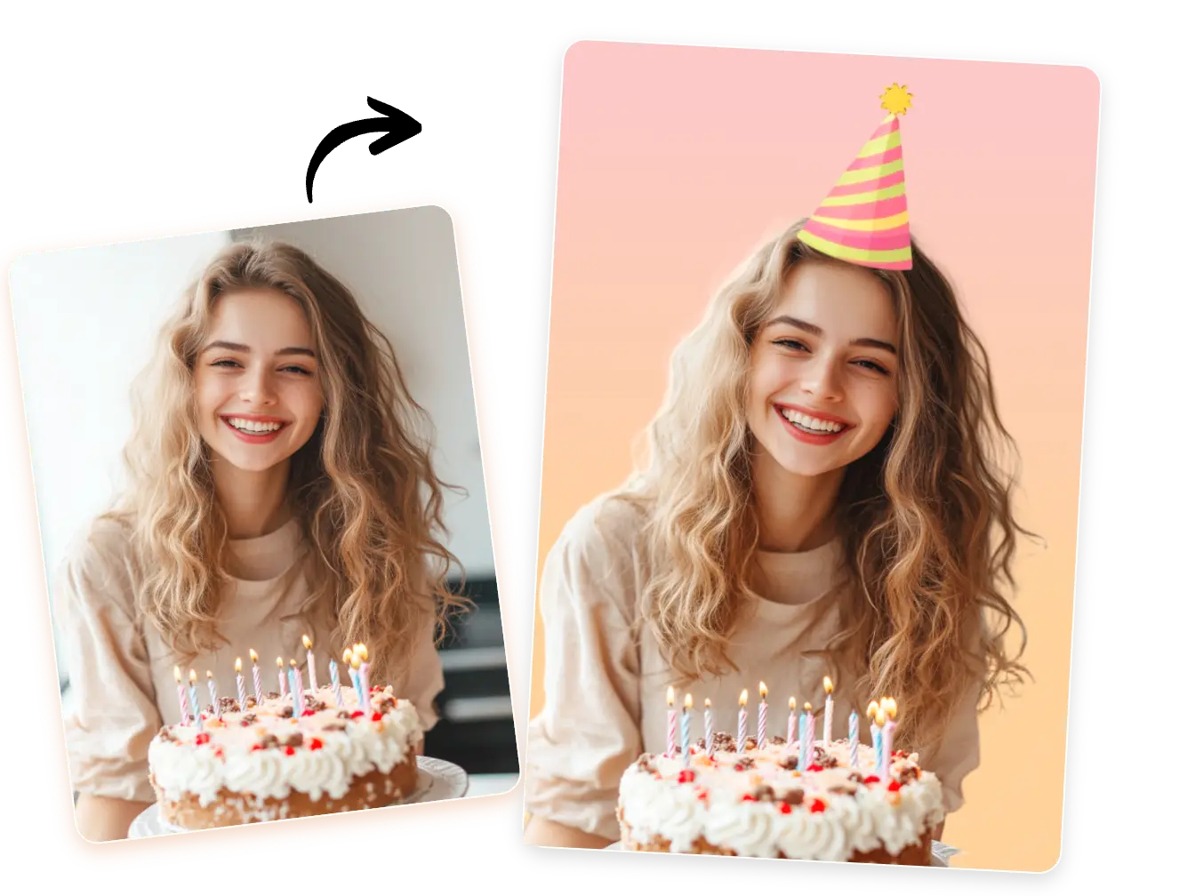 add a birthday hat to your photo with ai ease ai replacer