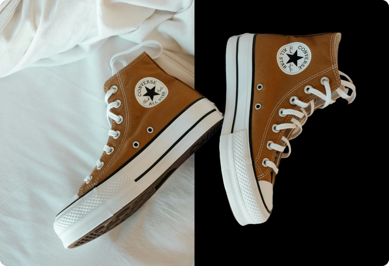 add-black-background-to-a-shoes-product-photo-with-ai-ease
