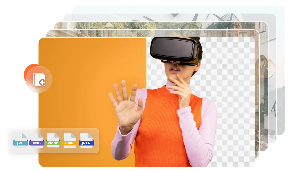 ai ease free batch background remover suporta vários formatos de ficheiros para as imagens carregadas
